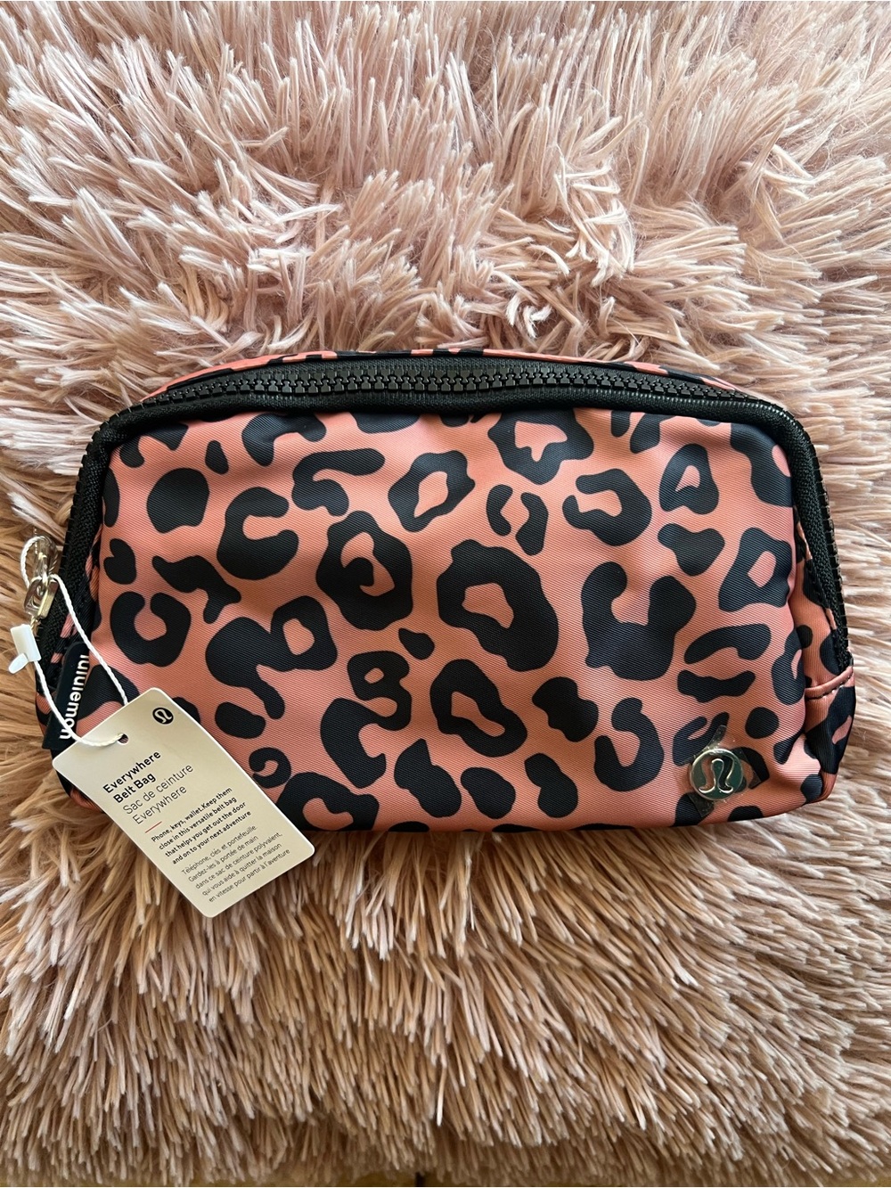 New Lululemon Pink Leopard Print Belt Bag